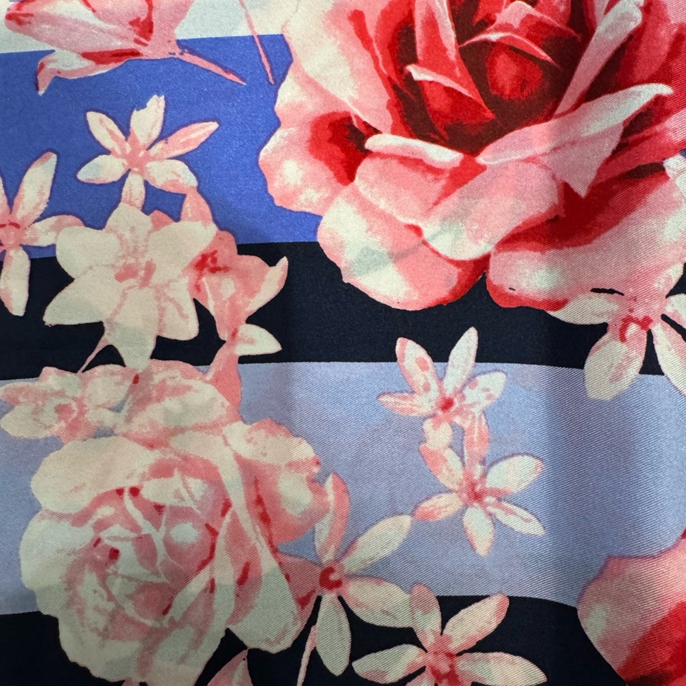 Talbots Floral and Striped Silk Scarf - Picture 4 of 9